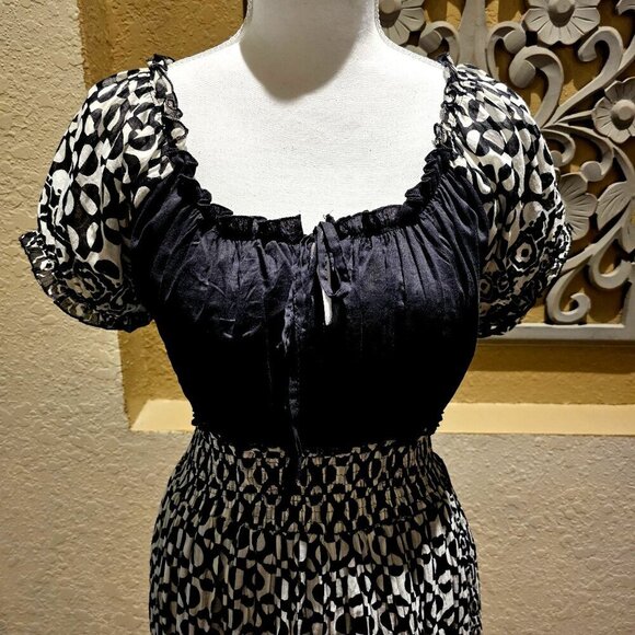 Studio West 1X Milkmaid 1960's 1970's Vintage Bolero Bodice Monochrome Feminine - Picture 6 of 12
